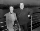 Alfred and Alma Hitchcock (1938) - Photograph of Alma Reville and Alfred Hitchcock arriving into New York on board the RMS Queen Mary, taken in June 1938.