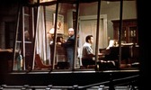 Rear Window (1954) - photograph - Photograph of Hitchcock's cameo from ''Rear Window''.