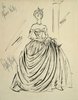 To Catch a Thief (1955) - costume sketch - Edith Head costume sketch for Grace Kelly's golden dress in ''To Catch a Thief''.