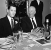 Alfred Hitchcock (1962) - Photograph of actor Tony Randall and Alfred Hitchcock at the Playboy Club, New York City, taken by photographer PoPsie Randolph in November 1962.
