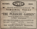 The Pleasure Garden (1925) - newspaper advert - Newspaper advert for ''The Pleasure Garden'', from the Hull Daily Mail (14/Feb/1927)