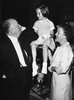 Alfred Hitchcock (1959) - Photograph of Alfred Hitchcock with daughter Patricia and granddaughter |Mary O'Connell, taken in September 1959 during filming of an ''Alfred Hitchcock Presents'' episode.
