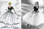 Rear Window (1954) - costume design - Edith Head costume design sketch for ''Rear Window'' (1954), along with the finished dress.